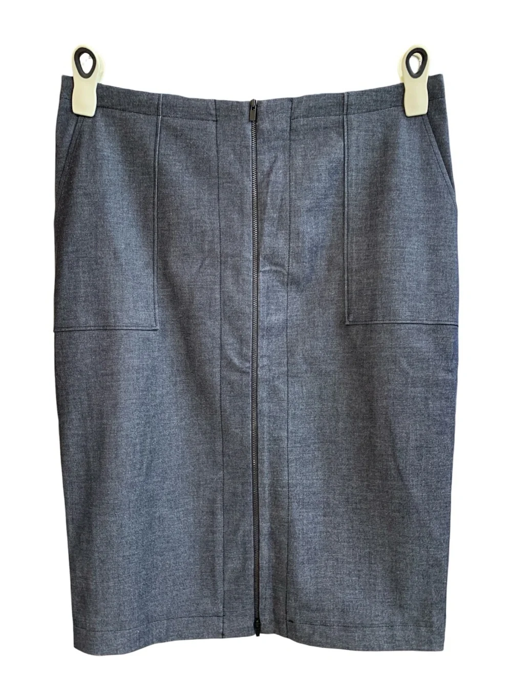 Halogen Blue Gray Front-Zip Pencil Skirt Size 14 - Picture 3 of 10